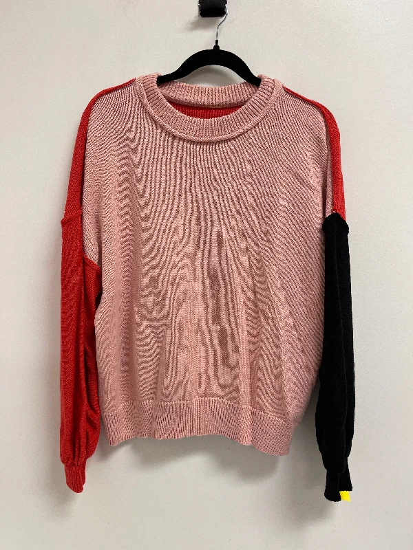 Sweater By Clothes Mentor In Black & Pink, Size: M