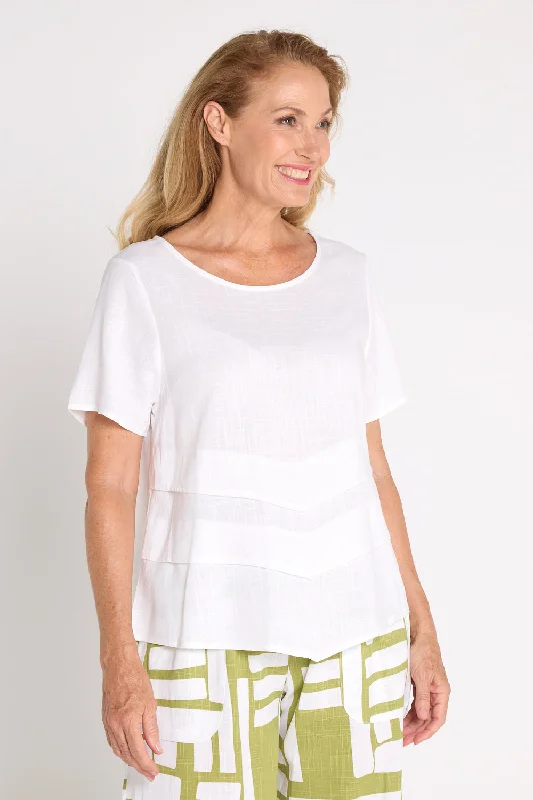 Elaine Linen Top - White