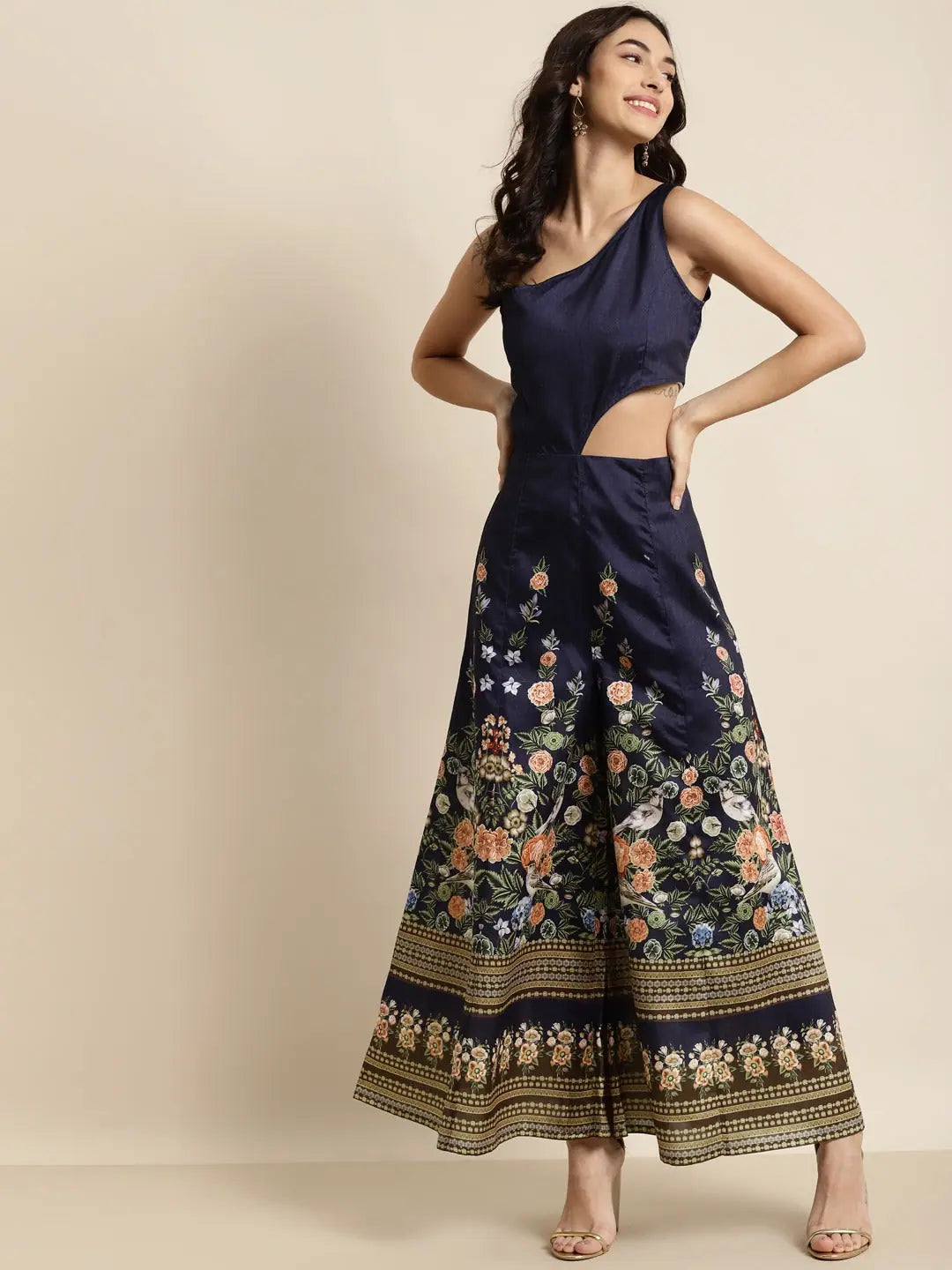 Women Printed Navy Jumpsuits & Sets