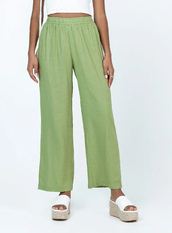 Louis Linen Blend Pants Light Green