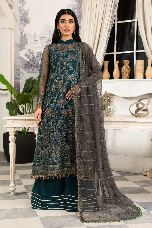 Zinc Shade Embroidered Pakistani Party Wear Kameez Gharara