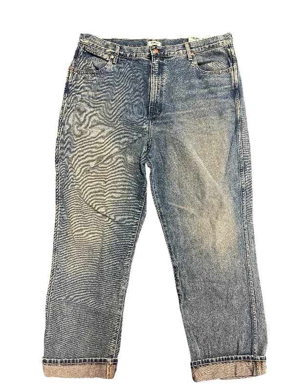 Jeans Straight By Wrangler In Blue Denim, Size: 18