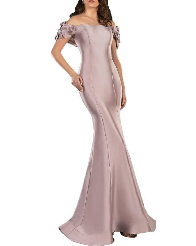 Terani Floral Off Shoulder Long Gown