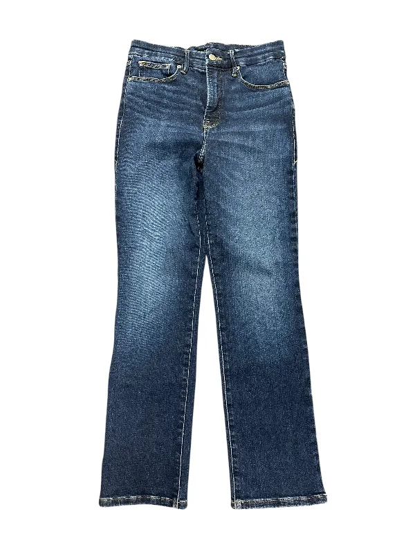 Jeans Straight By Good American In Blue Denim, Size: 8