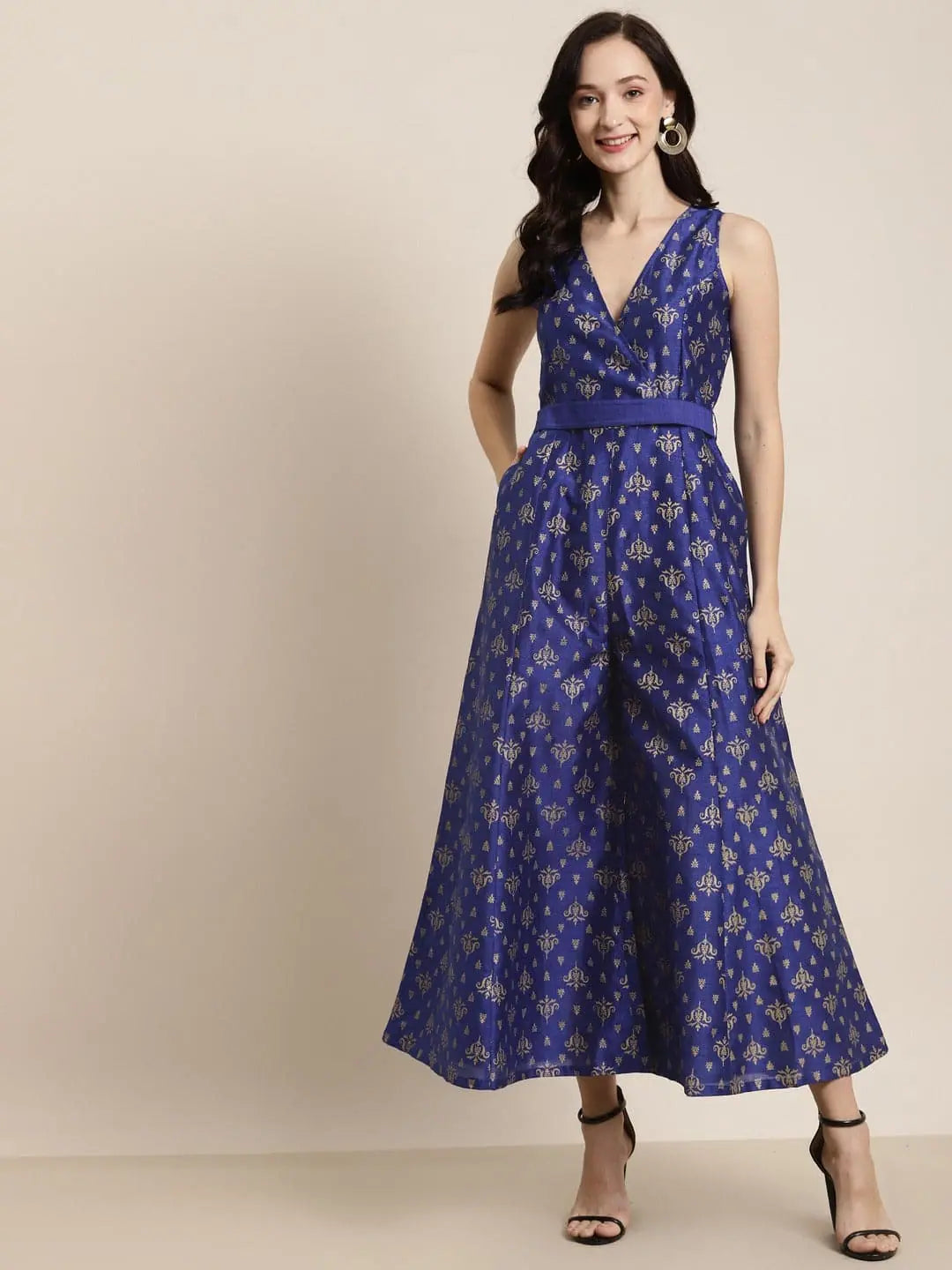 Women Printed Blue Jumpsuits & Sets