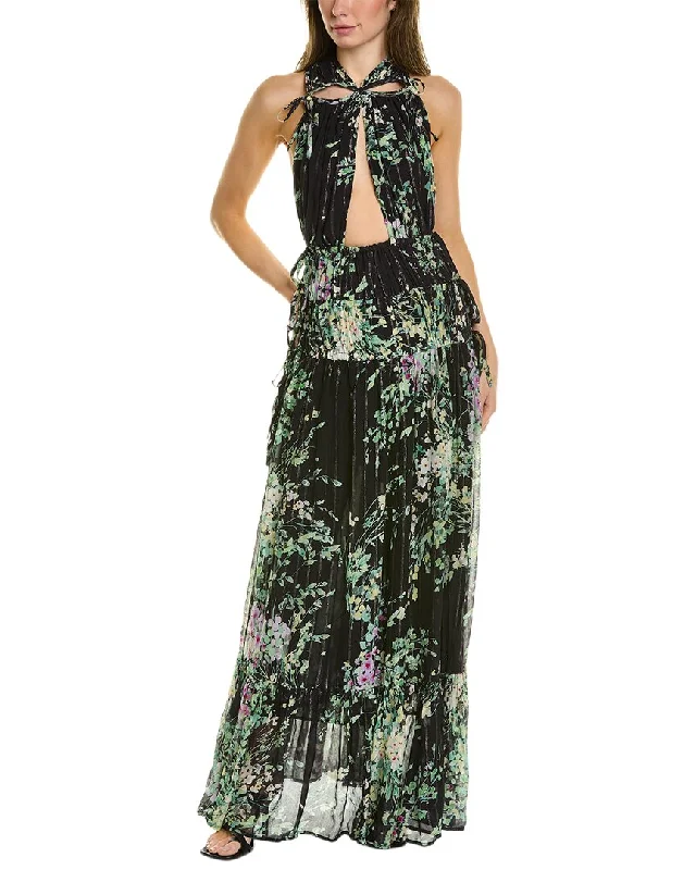 Sabina Musayev Dolcevita Silk-Blend Maxi Dress