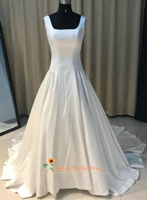 Ball Gown Square Neckline Wedding Dress