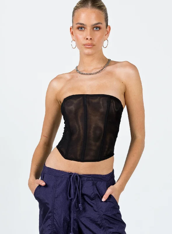 Morso Mesh Corset Top Black